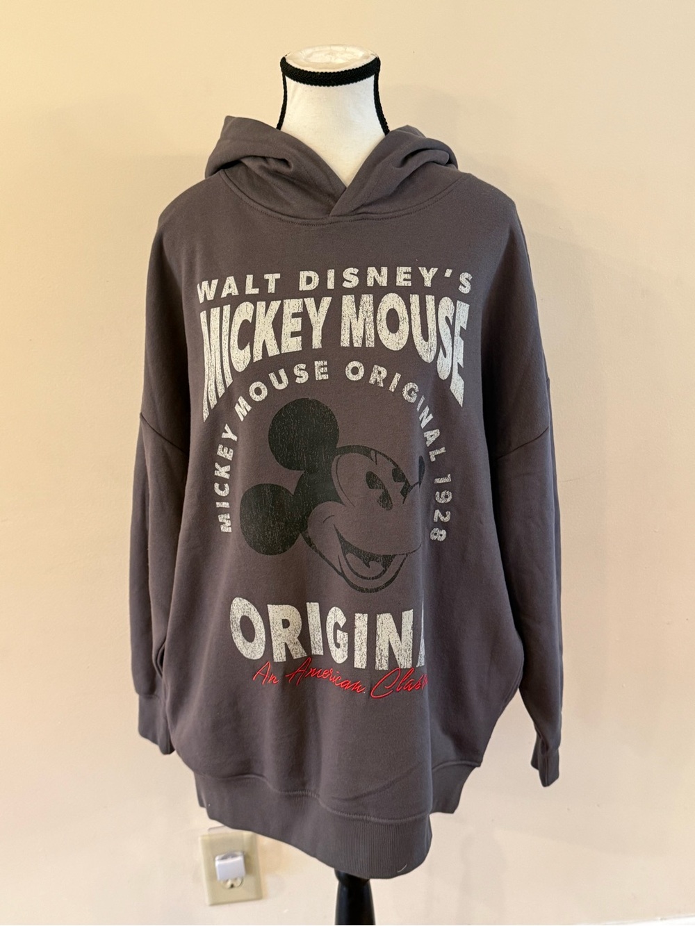 Disney Charcoal Gray Mickey Mouse Crewneck Sweater